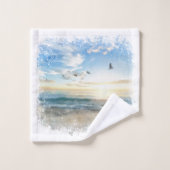 *~*ビーチウェーブサンセットサンライズサンセットAR7 バスタオルセット (ウォッシュタオル)