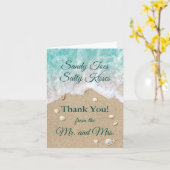 ビーチウェーブサンディトゥーズ写真サンキューカード カード (黄色い花)