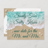 ビーチウェーブサンディトゥーズ塩辛キス日付の変更 案内ポストカード (正面/裏面)