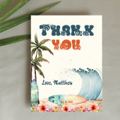 ビーチウェーブサーフバースデーパーティー感謝 サンキューカード