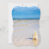 ビーチウェーブズシーシェル婚約 招待状 (裏面)