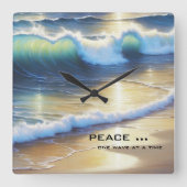 ビーチウェーブズドリームタイム スクエア壁時計 (正面)