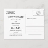 ビーチウェーブ宛先ウェディング日付の保存 案内ポストカード (裏面)