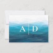 ビーチウェーブ結婚式招待状応答RSVPカード 出欠カード (裏面)