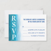 ビーチウェーブ結婚式招待状応答RSVPカード 出欠カード (正面)