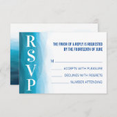 ビーチウェーブ結婚式招待状応答RSVPカード 出欠カード (正面/裏面)