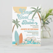 ビーチウェーブ誕生日招待状 招待状 (スタンド正面)