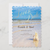 ビーチウェーブ シェル 記念日 セーブザデート (正面)