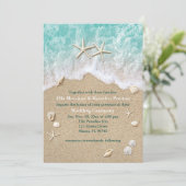 ビーチウェーブ&スターフィッシュ結婚式招待状 招待状 (スタンド正面)