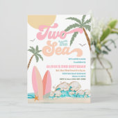 ビーチウェーブ 2歳誕生日招待状 招待状 (スタンド正面)