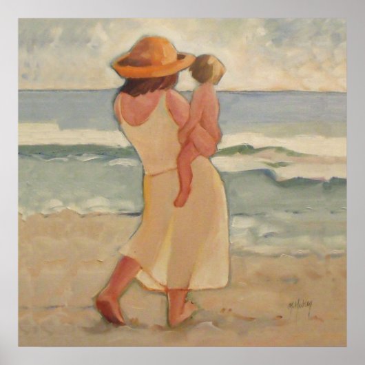ビーチウォークと母とベビー ポスター (正面)