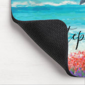 ビーチウォーターカラーシースケープドルフィンモノグラム マウスパッド (コーナー)