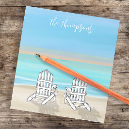 ビーチウォーターカラー海シーショアディロンダックチェア ノートパッド