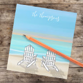 ビーチウォーターカラー海シーショアディロンダックチェア ノートパッド