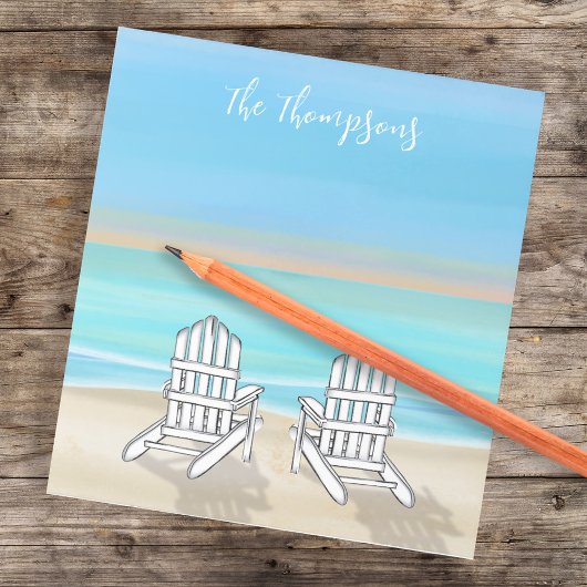 ビーチウォーターカラー海シーショアディロンダックチェア ノートパッド