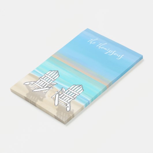 ビーチウォーターカラー海シーショアディロンダックチェア ポストイット (アングル)