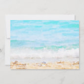 ビーチウォーターカラー結婚式の披露宴招待状 招待状 (裏面)
