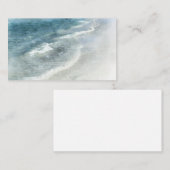 ビーチウォーターカラー-コースタルティール（緑がかった色）ダークブルーウェーブ 名刺 (正面/裏面)
