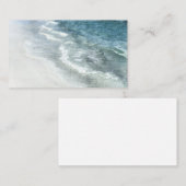 ビーチウォーターカラー-コースタルティール（緑がかった色）ダークブルーウェーブ 名刺 (正面/裏面)
