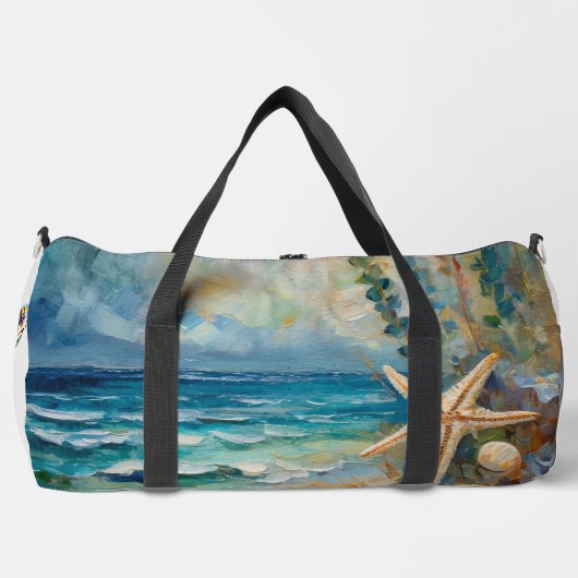 ビーチウォーター航海のカラーウミガメ大 ダッフルバッグ (正面)