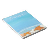 ビーチウォーター色シェルお洒落コースタルブルー ノートパッド (アングル)