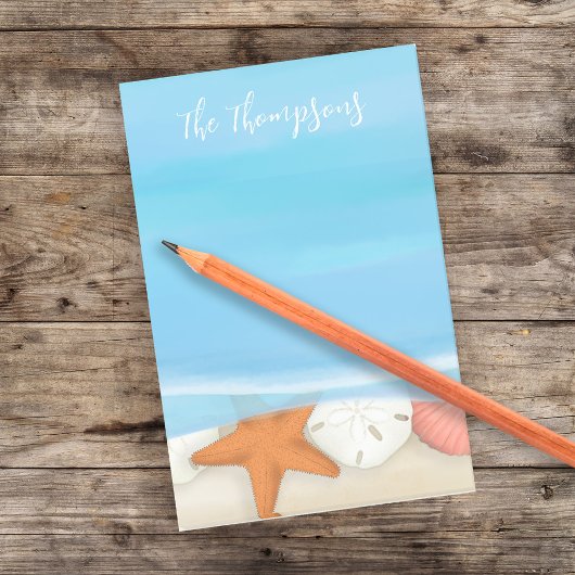 ビーチウォーター色シェルお洒落コースタルブルー ポストイット