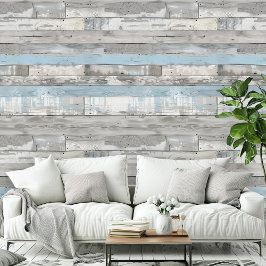 ビーチウッド動揺してライトブルーグレールームパターン 壁紙