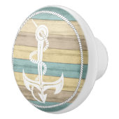 ビーチウッド航海のいかり – 黄/ティール(緑がかった色) セラミックノブ (右)