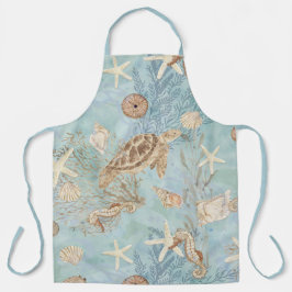 ビーチウミガメ海シーホースシェルヒトデ エプロン