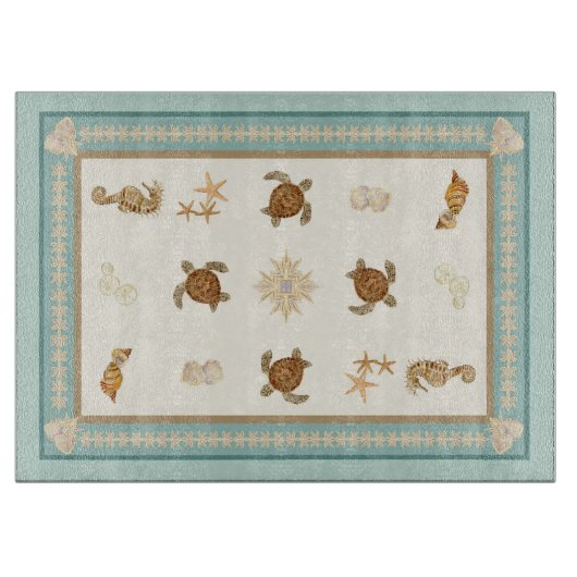 ビーチウミガメ海馬ヒトシェルキッチン カッティングボード (正面)