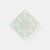 ビーチエスケープ水の色マンダラ スタンダードカクテルナプキン (角)