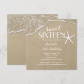 ビーチエレガントとヒトデのSweet sixteen 招待状 (正面/裏面)