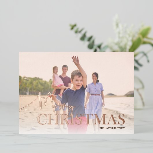 ビーチエレガントのクリスマス挨拶 箔シーズンカード (立ち正面)