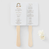 ビーチエレガントアーチミニマル結婚式 プログラム ハンドファン (正面&裏面)