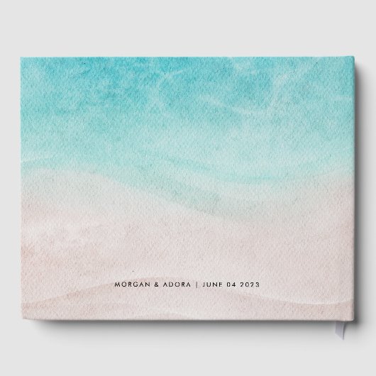 ビーチエレガントサマーウォーター色結婚式招待状 ゲストブック (裏面)