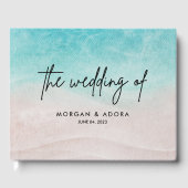 ビーチエレガントサマーウォーター色結婚式招待状 ゲストブック (正面)