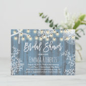 ビーチエレガントシーシェルズダスティーブルーブライダルシャワー 招待状 (スタンド正面)