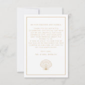 ビーチエレガントシーシェルベージュ結婚ズ サンキューカード (裏面)