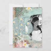 ビーチエレガントシースターフィッシュ&パールスウィート16写真 招待状 (裏面)