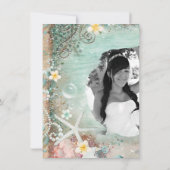 ビーチエレガントシースターフィッシュ&パールスウィート16写真 招待状 (裏面)