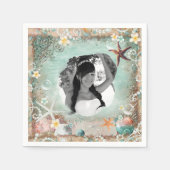 ビーチエレガントシースターフィッシュ&パールパーティー写真 スタンダードカクテルナプキン (正面)