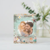 ビーチエレガントシーヒトデの真珠の救日付け写真 案内ポストカード (スタンド正面)