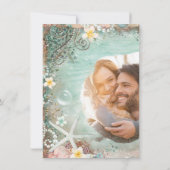 ビーチエレガントシーヒトデ&パール結婚ズの写真 招待状 (裏面)