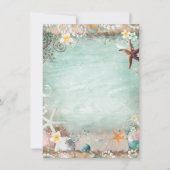 ビーチエレガントスターフィッシュパールブライダルシャワー 招待状 (裏面)