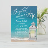 ビーチエレガントスターフィッシュホワイトランタンブライダルシャワー 招待状 (スタンド正面)