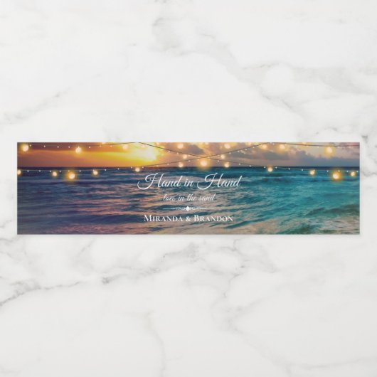 ビーチエレガントストリングライトサマーサンキューウォーター ペットボトルラベル (シングルラベル)