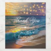 ビーチエレガントストリングライトサマーサンキューワイン ワインラベル (シングルラベル)