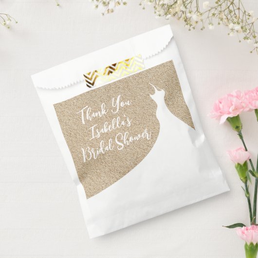 ビーチエレガントブライダルシャワーお気に入りバッグホワイト フェイバーバッグ (封をした状態)