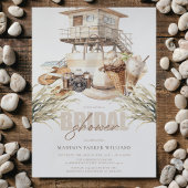 ビーチエレガントブライダルシャワーパステルウォーターカラー 招待状