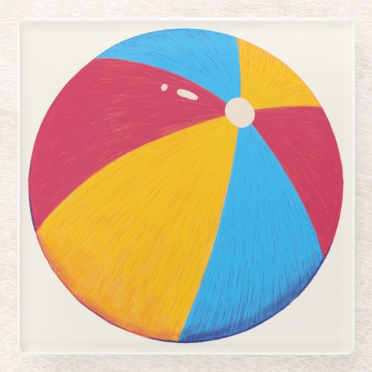 ビーチエレガントボールガラスコースター ガラスコースター (正面)